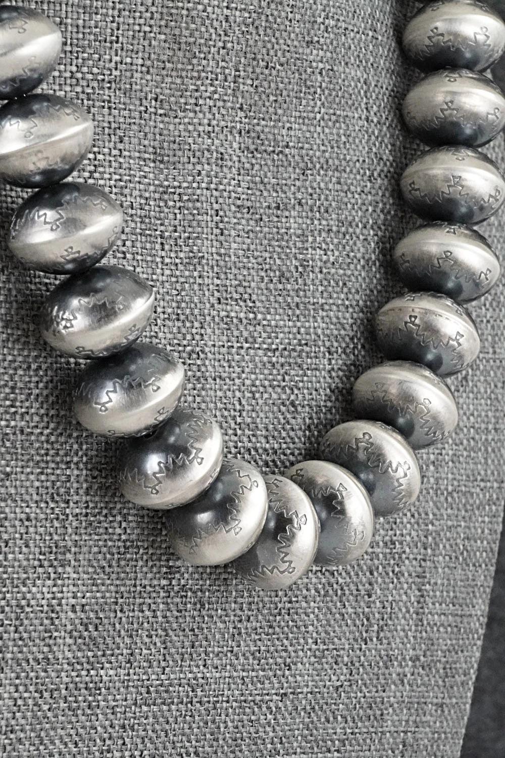 Sterling Silver Navajo Pearl Necklace 26" - Dorinda Mariano