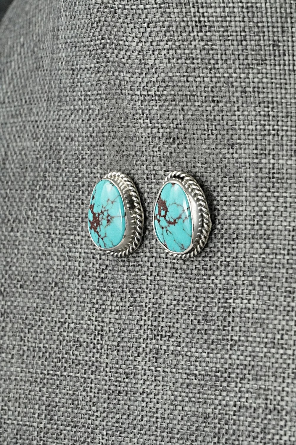 Turquoise & Sterling Silver Earrings - Eugene Gruber