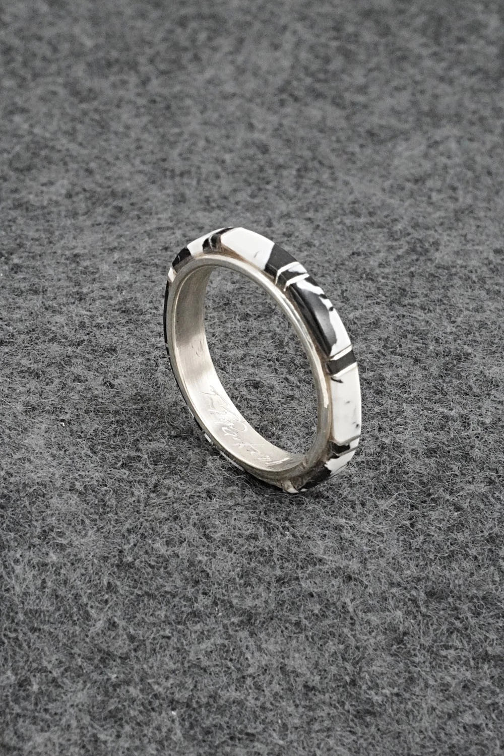 White Buffalo & Sterling Silver Ring - Terrance Panteah - Size 12.5