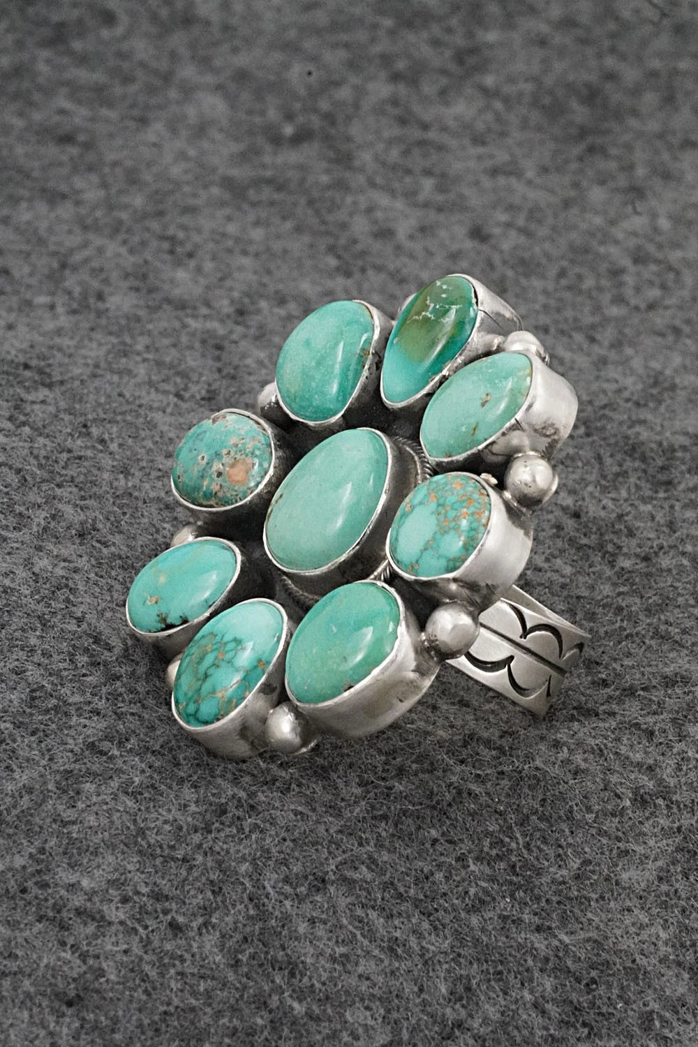 Turquoise & Sterling Silver Ring - Paul Livingston - Size Adjustable