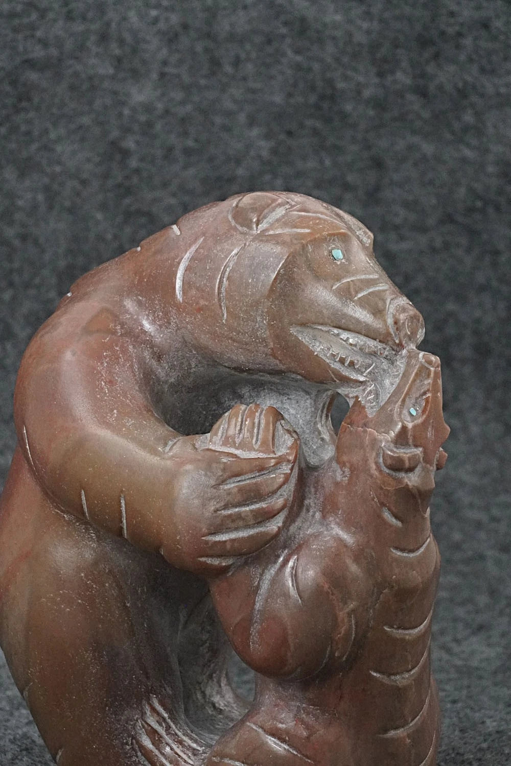 Bear & Badger Zuni Fetish Carving - Terrance Panteah