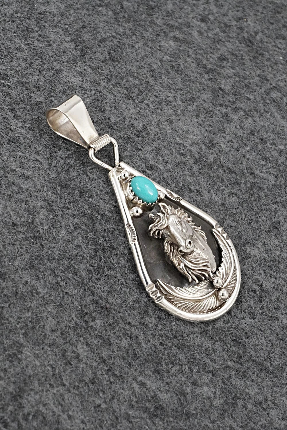 Turquoise & Sterling Silver Pendant - Darrell Morgan