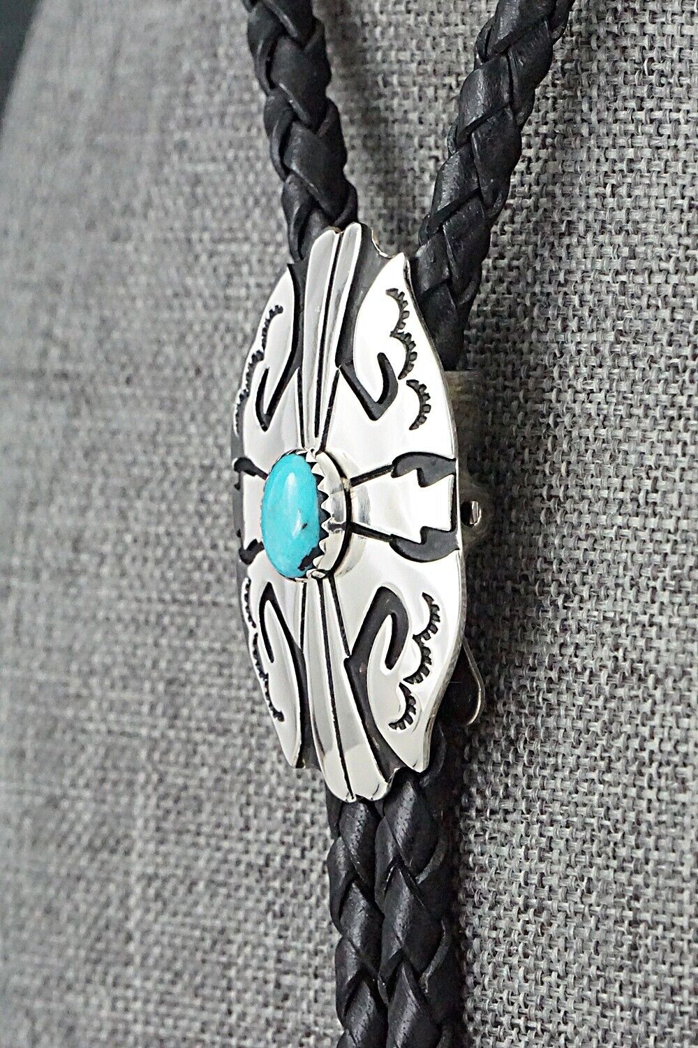 Turquoise & Sterling Silver Bolo Tie - Rosita Singer
