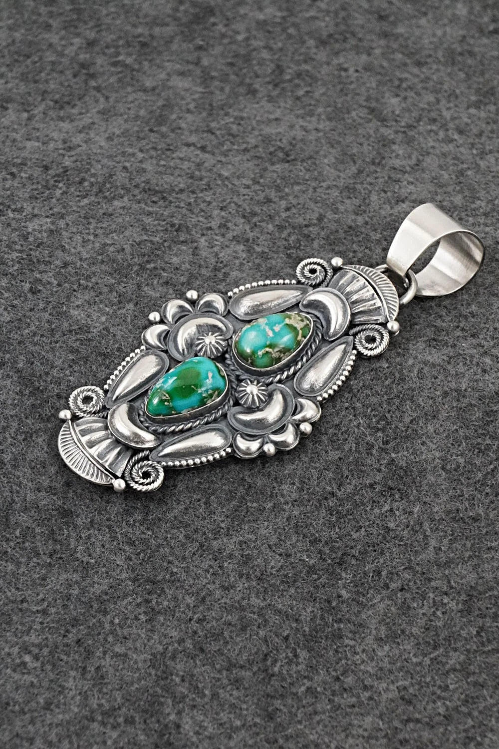 Turquoise and Sterling Silver Pendant - Derrick Gordon