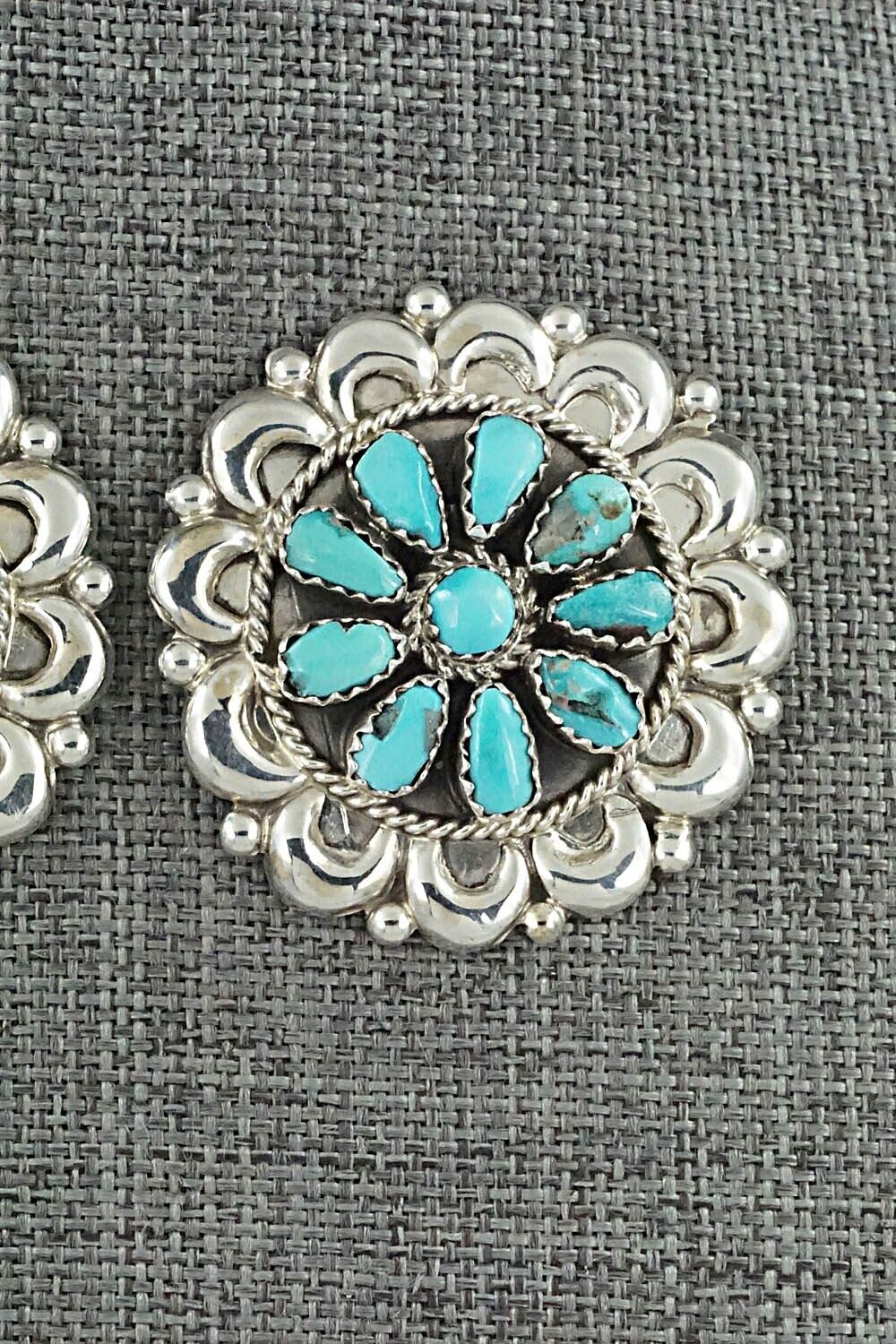 Turquoise & Sterling Silver Earrings - Eunise Wilson