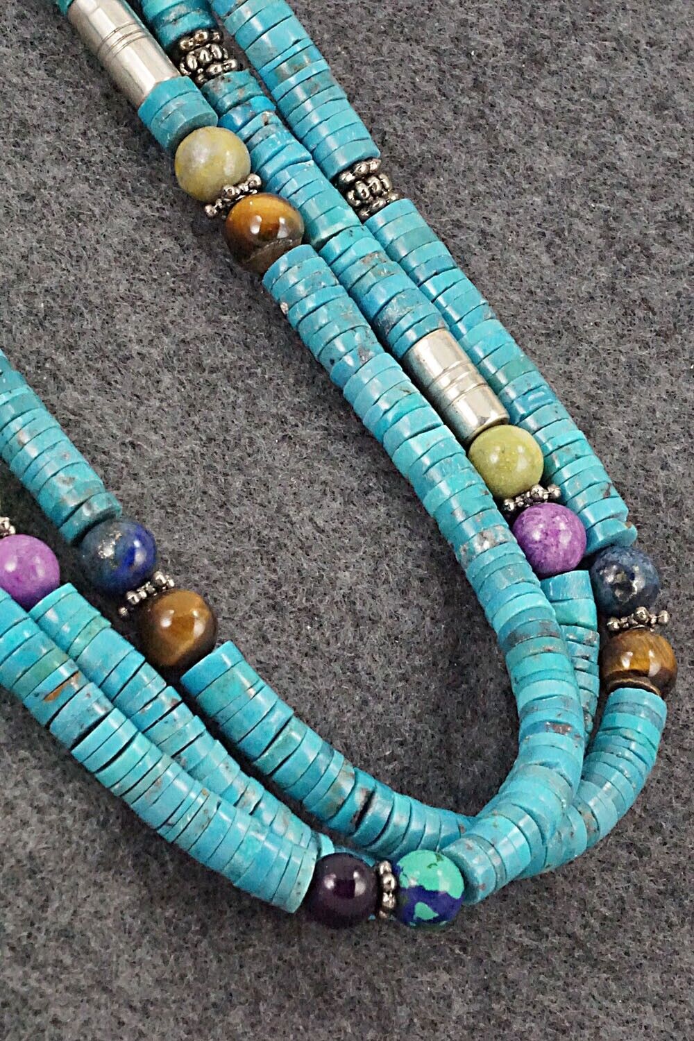 Multi-Stone and Sterling Silver Necklace - Tommy Singer