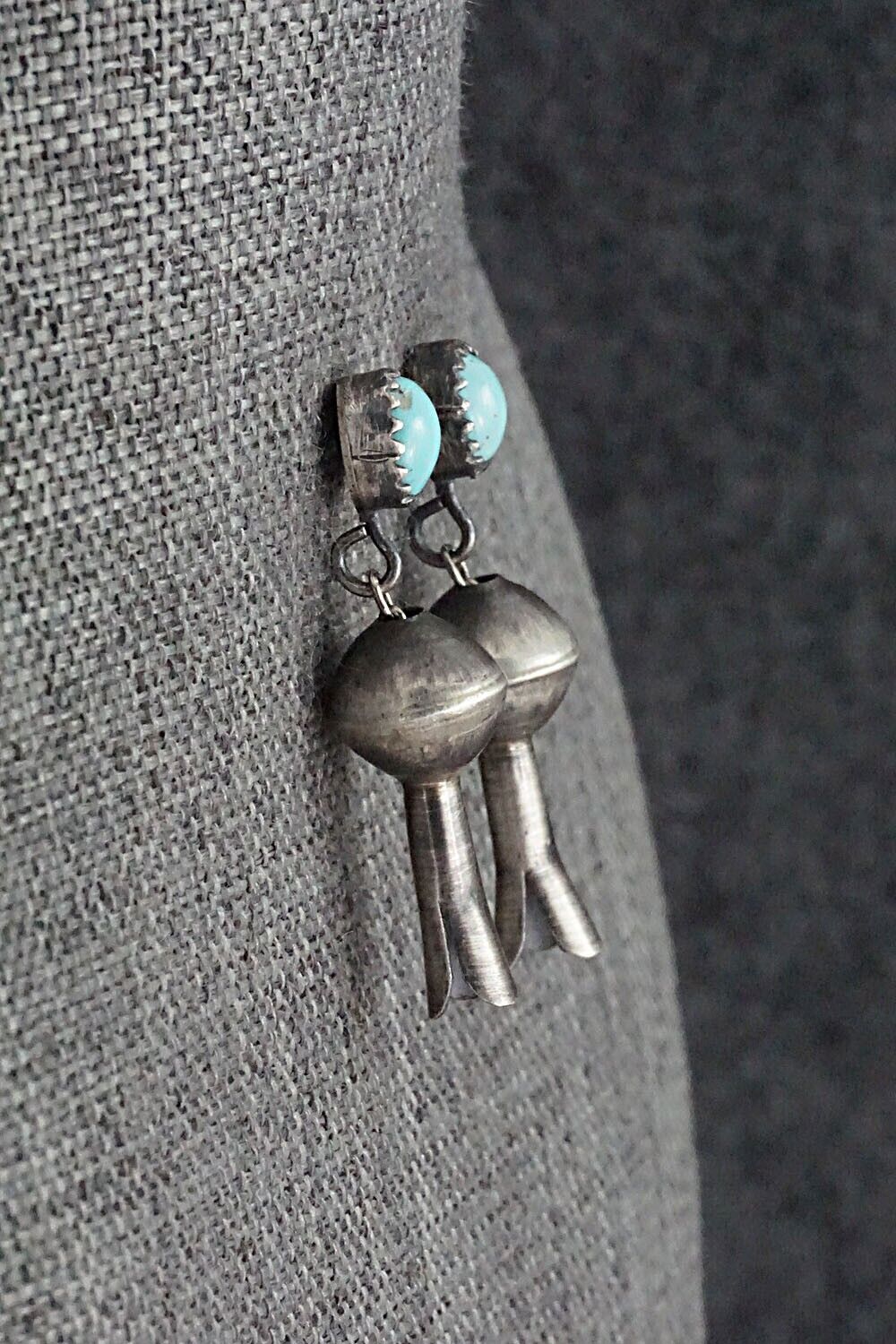Turquoise & Sterling Silver Blossom Earrings - Shirley Lee