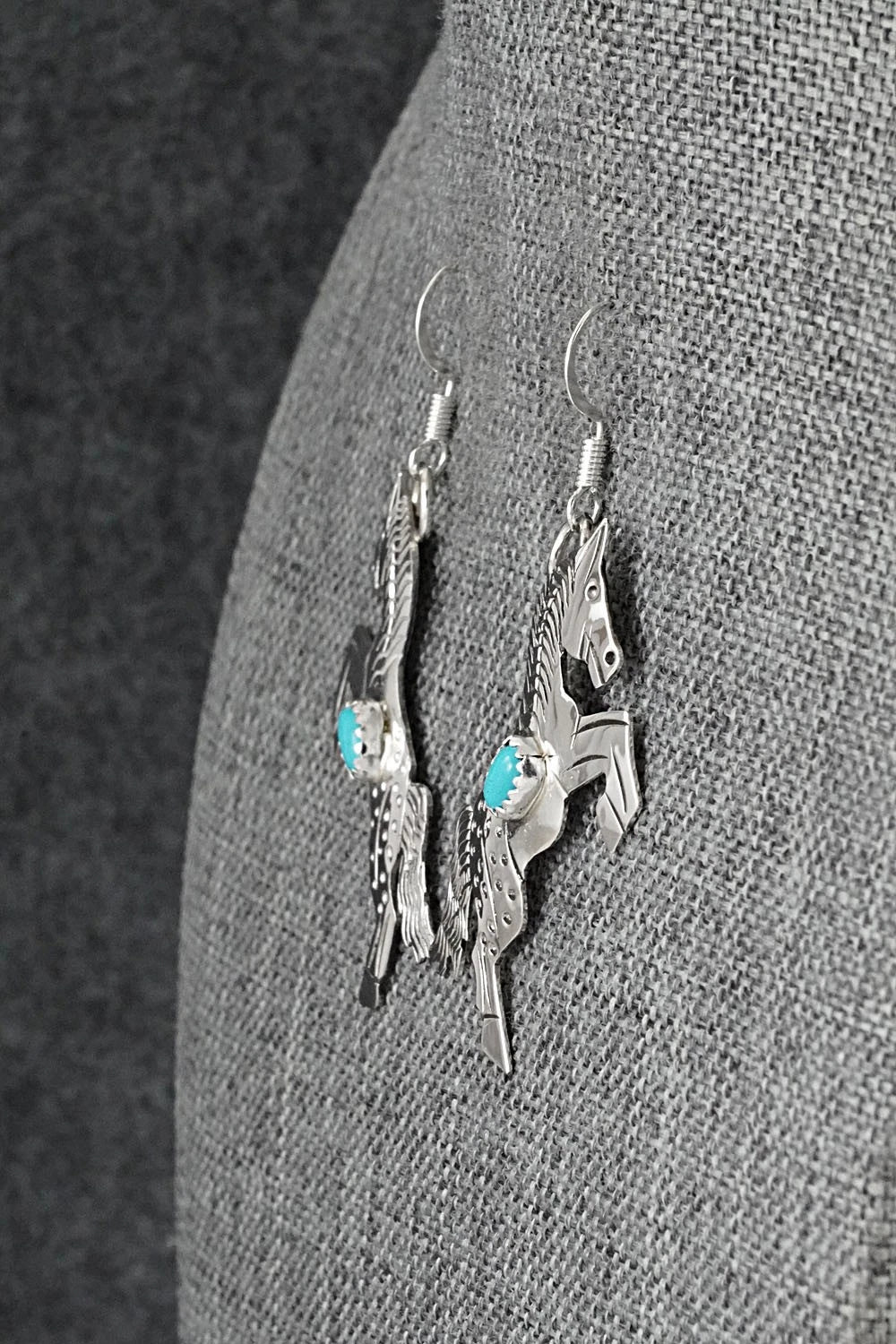 Turquoise & Sterling Silver Earrings - Louise Yazzie
