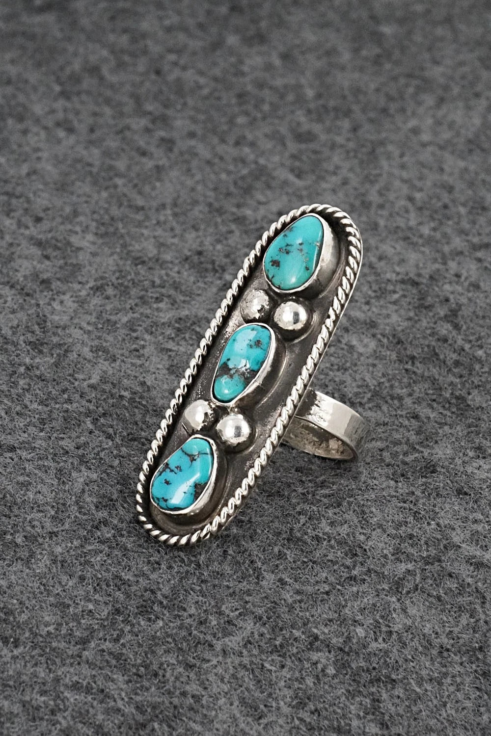 Turquoise & Sterling Silver Ring - Priscilla Reeder - Size 9