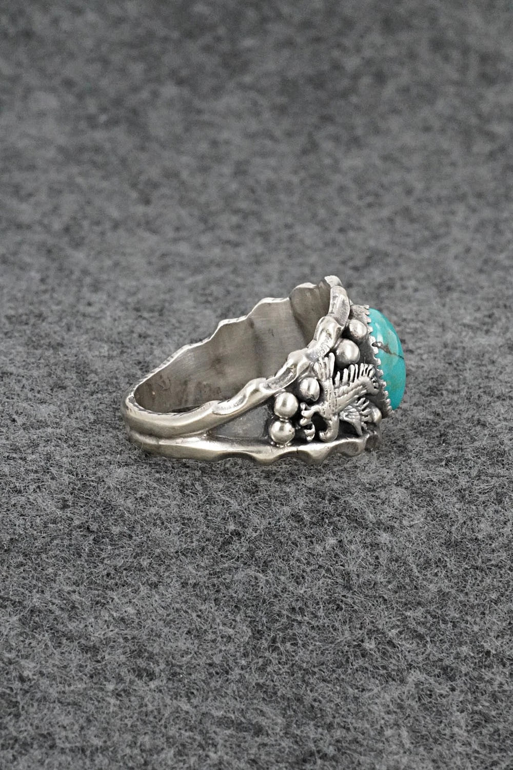 Turquoise & Sterling Silver Ring - Genevieve Francisco - Size 14
