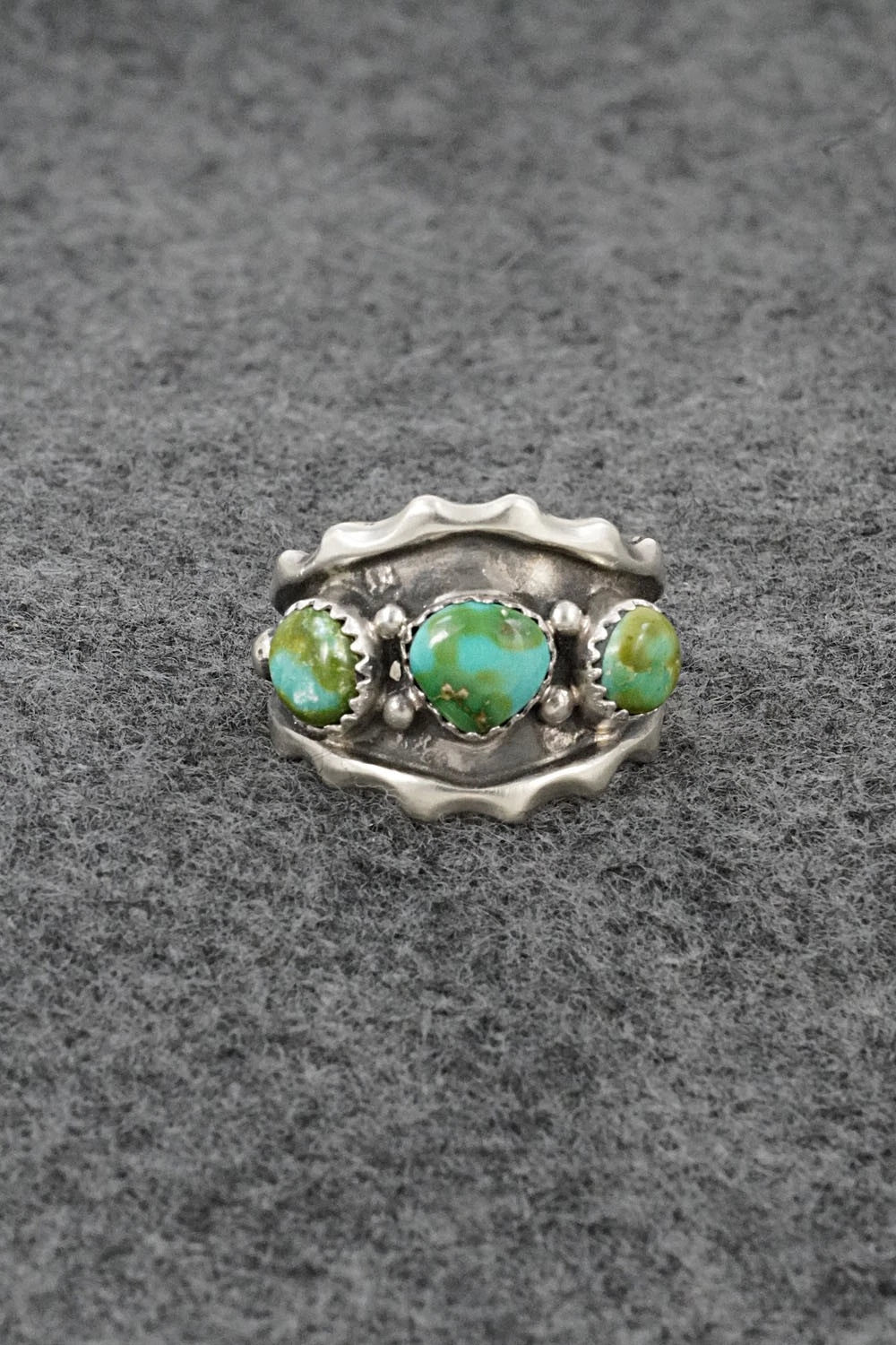 Turquoise & Sterling Silver Ring - Genevieve Francisco - Size 9.5