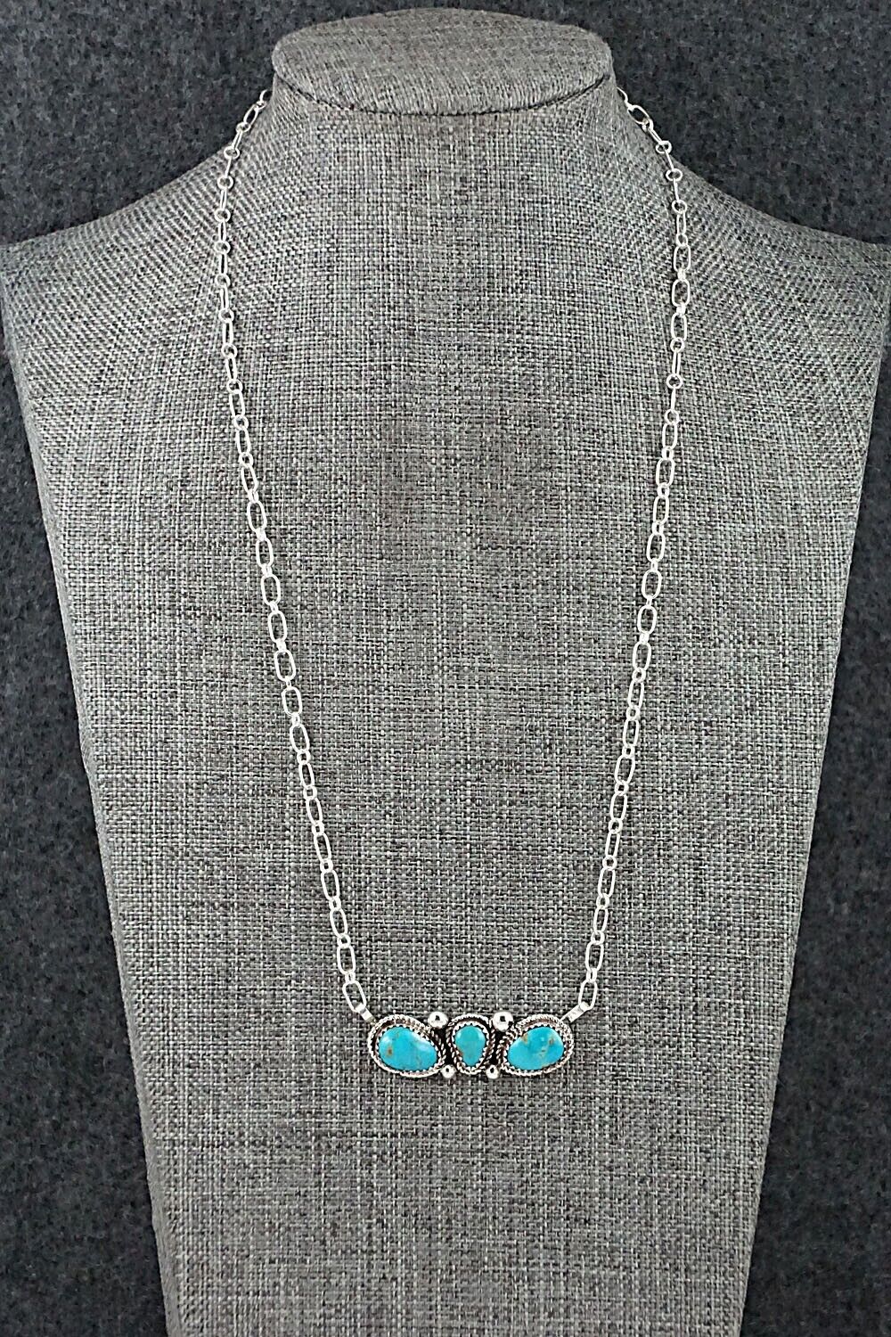 Turquoise & Sterling Silver Necklace - Ernest Hawthorne