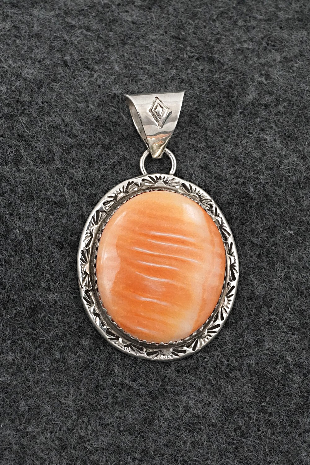 Spiny Oyster & Sterling Silver Pendant - Ernest Hawthorne