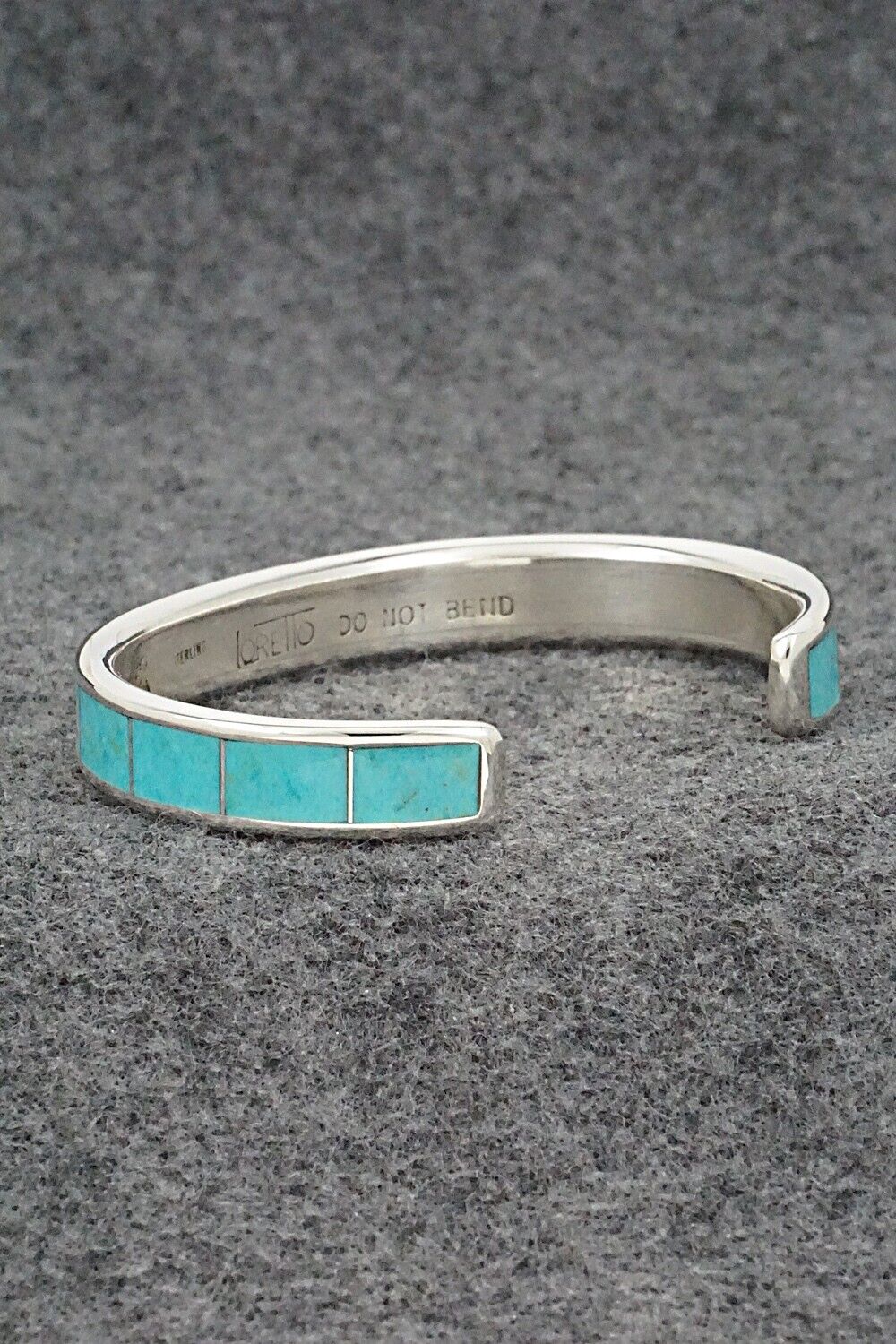 Turquoise & Sterling Silver Inlay Bracelet - Larry Loretto