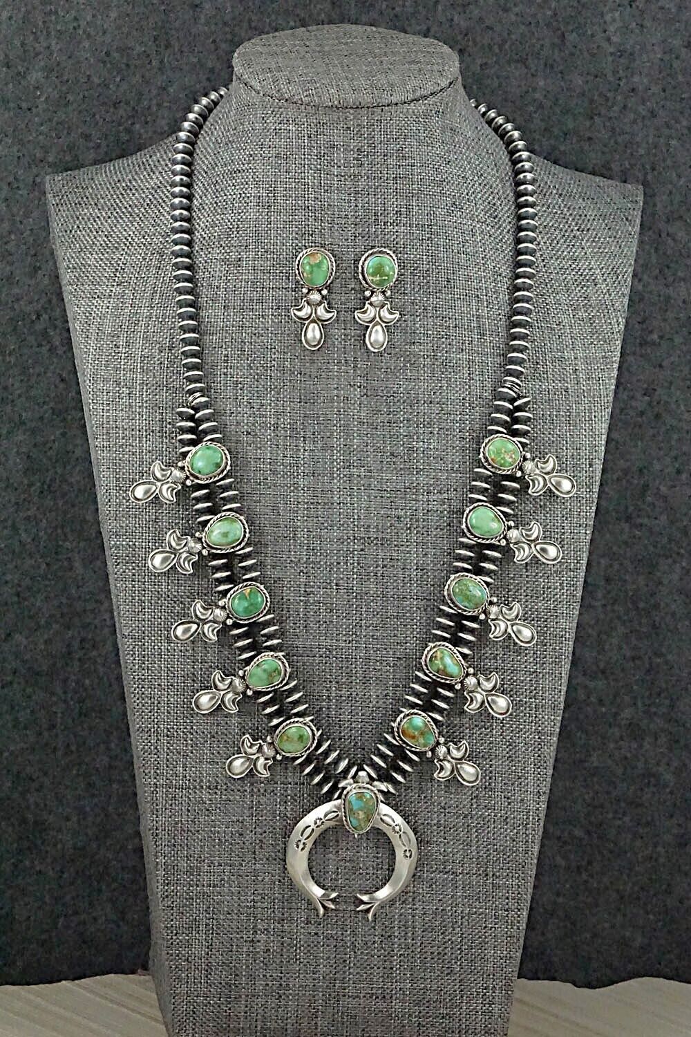 Turquoise & Sterling Silver Squash Blossom Set - Adrienne Gordon