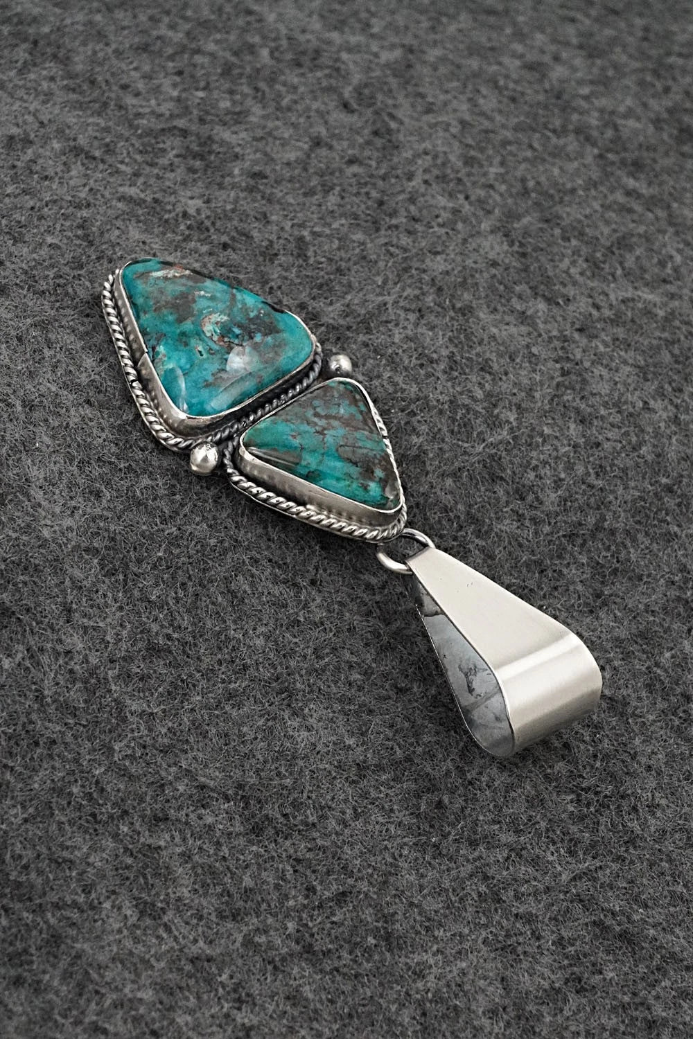 Turquoise & Sterling Silver Pendant - Eugene Gruber