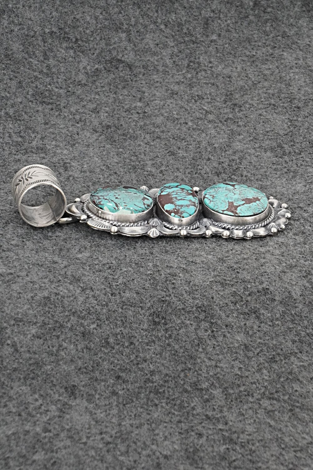 Turquoise & Sterling Silver Pendant - Raymond Delgarito