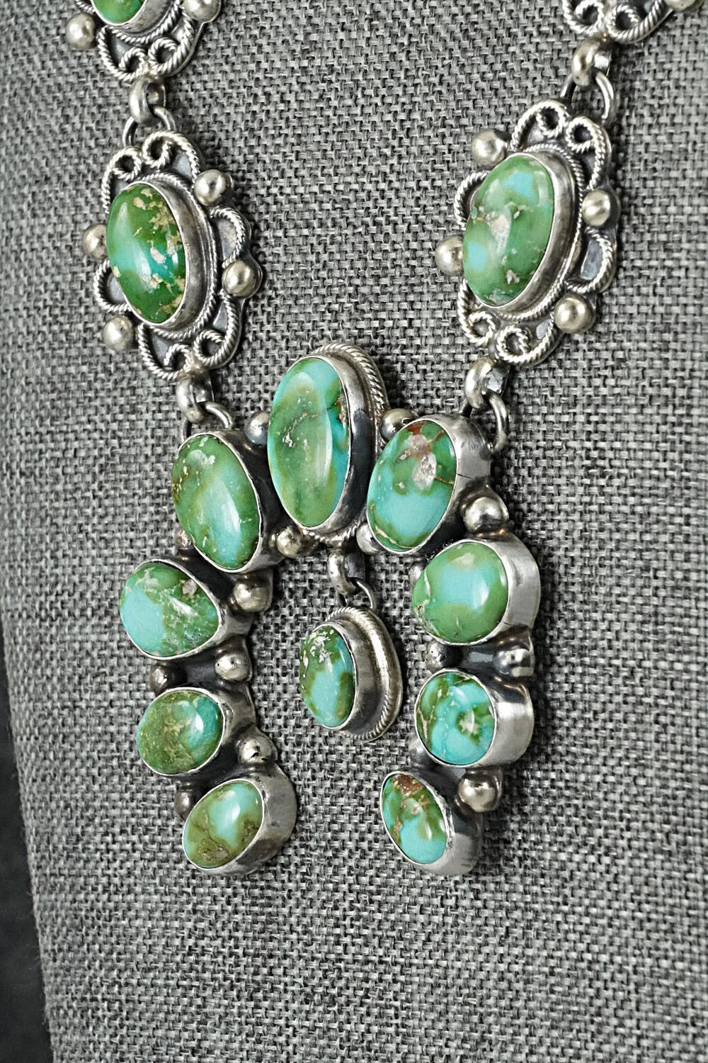 Turquoise & Sterling Silver Squash Blossom Set - Kathleen Livingston