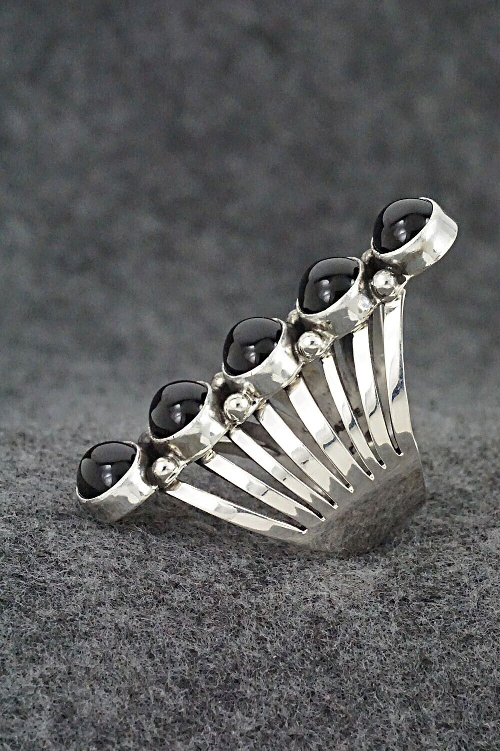 Onyx & Sterling Silver Ring - Thomas Yazzie - Size 10