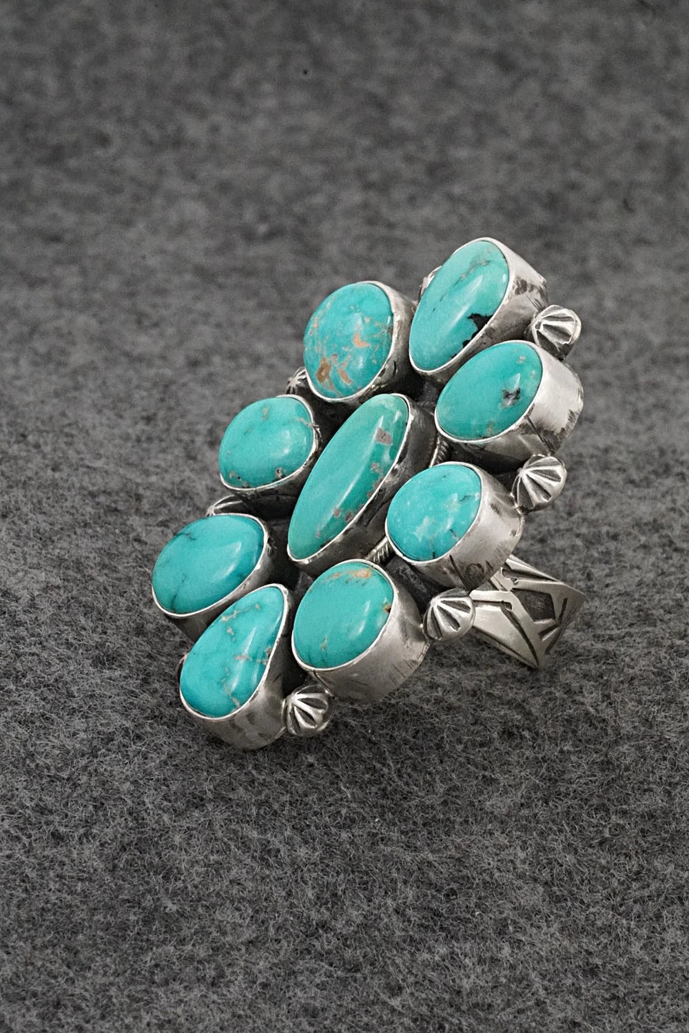 Turquoise & Sterling Silver Ring - Paul Livingston - Size Adjustable