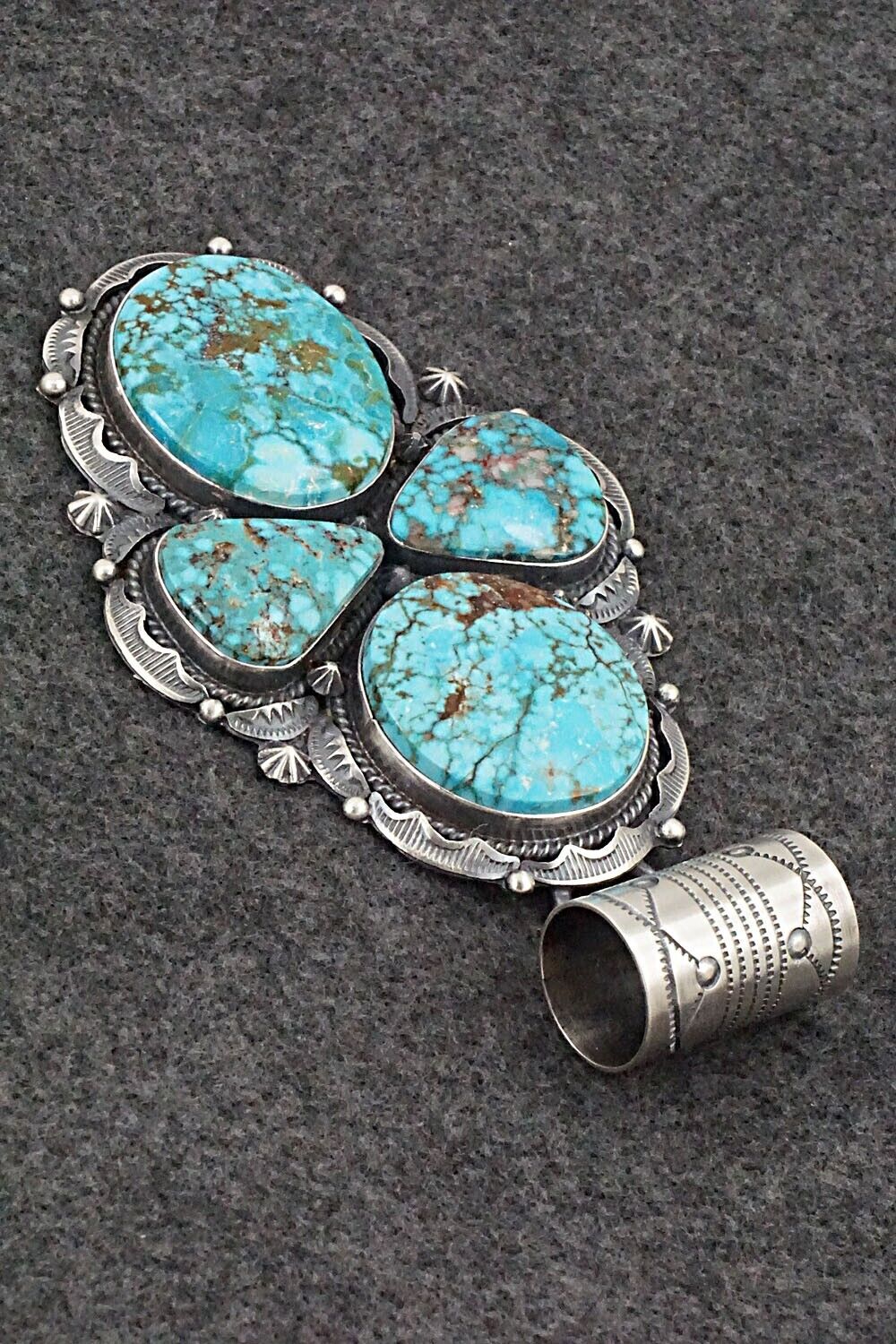 Turquoise & Sterling Silver Pendant & Earrings Set - Raymond Delgarito