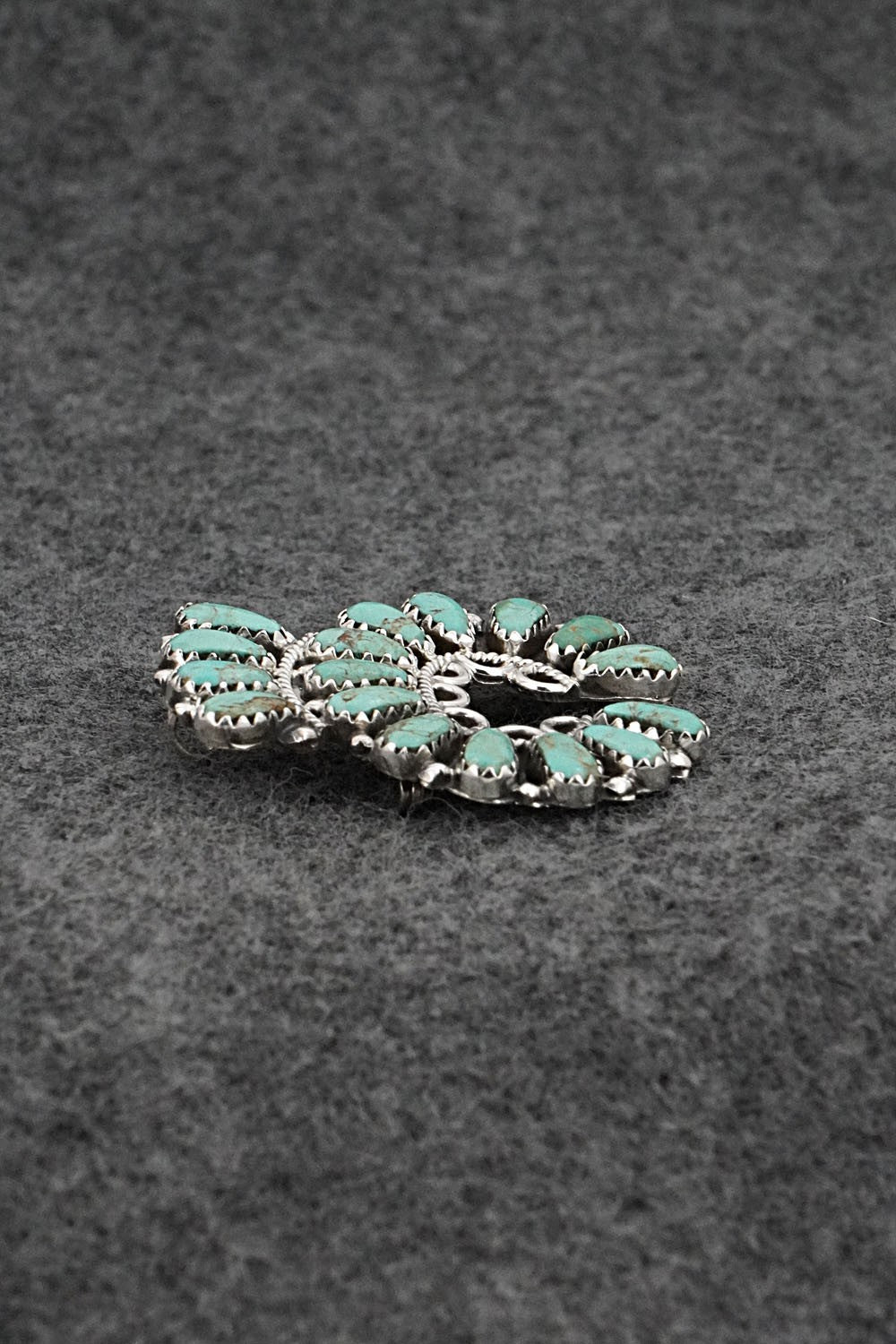 Turquoise & Sterling Silver Pendant/Pin - Zeita Begay