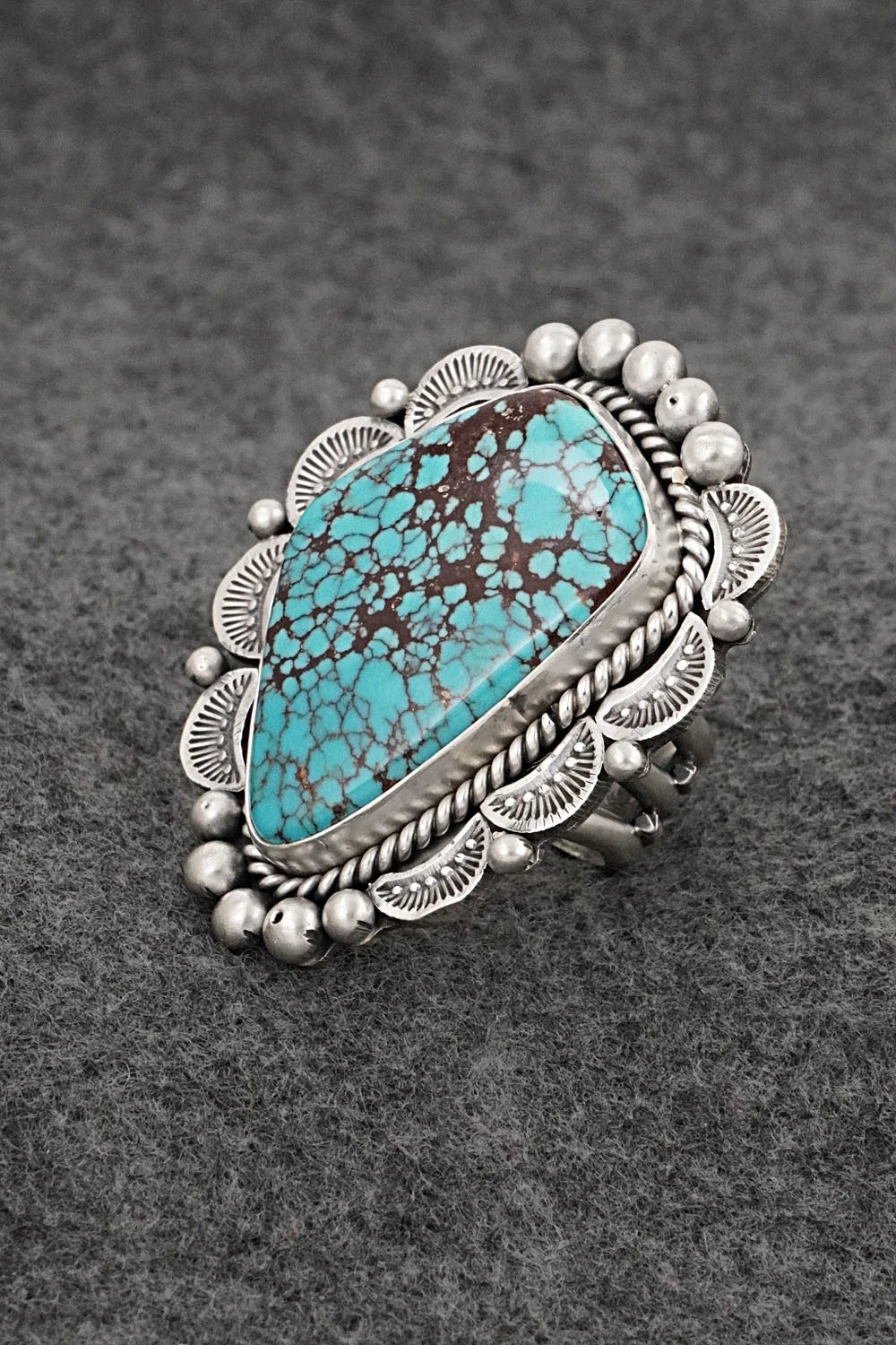 Turquoise & Sterling Silver Ring - Rosita Calladitto - Size 9.5