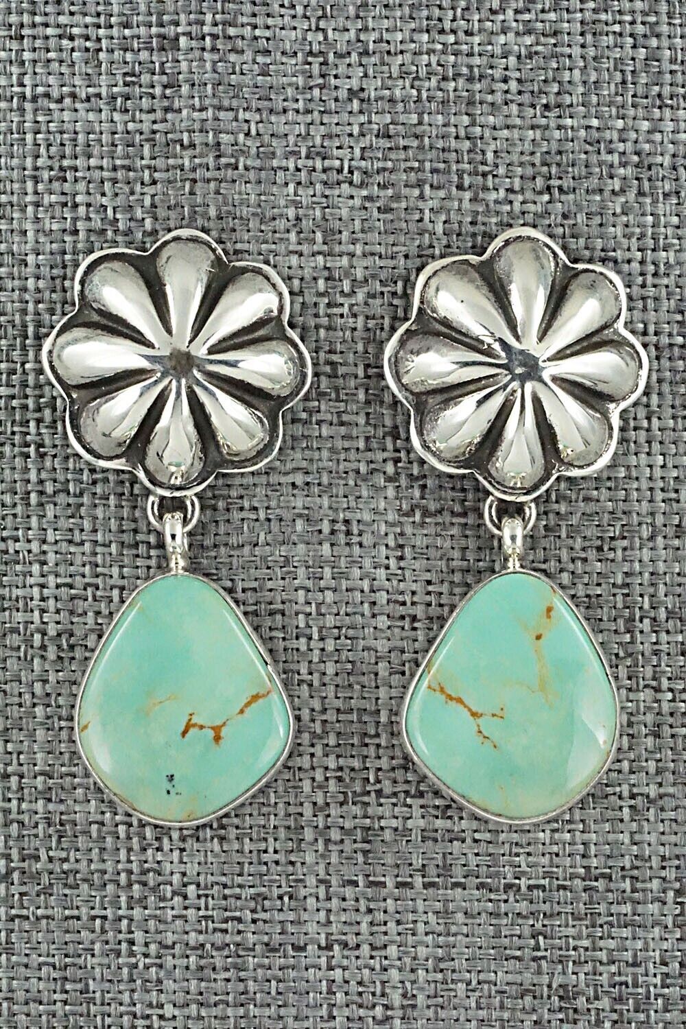 Turquoise & Sterling Silver Earrings - Lyle Piaso