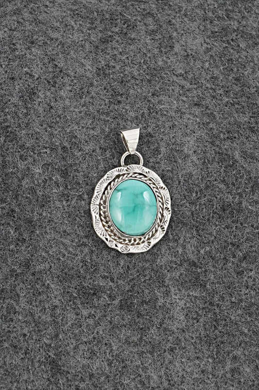 Turquoise and Sterling Silver Pendant - Gene Martinez