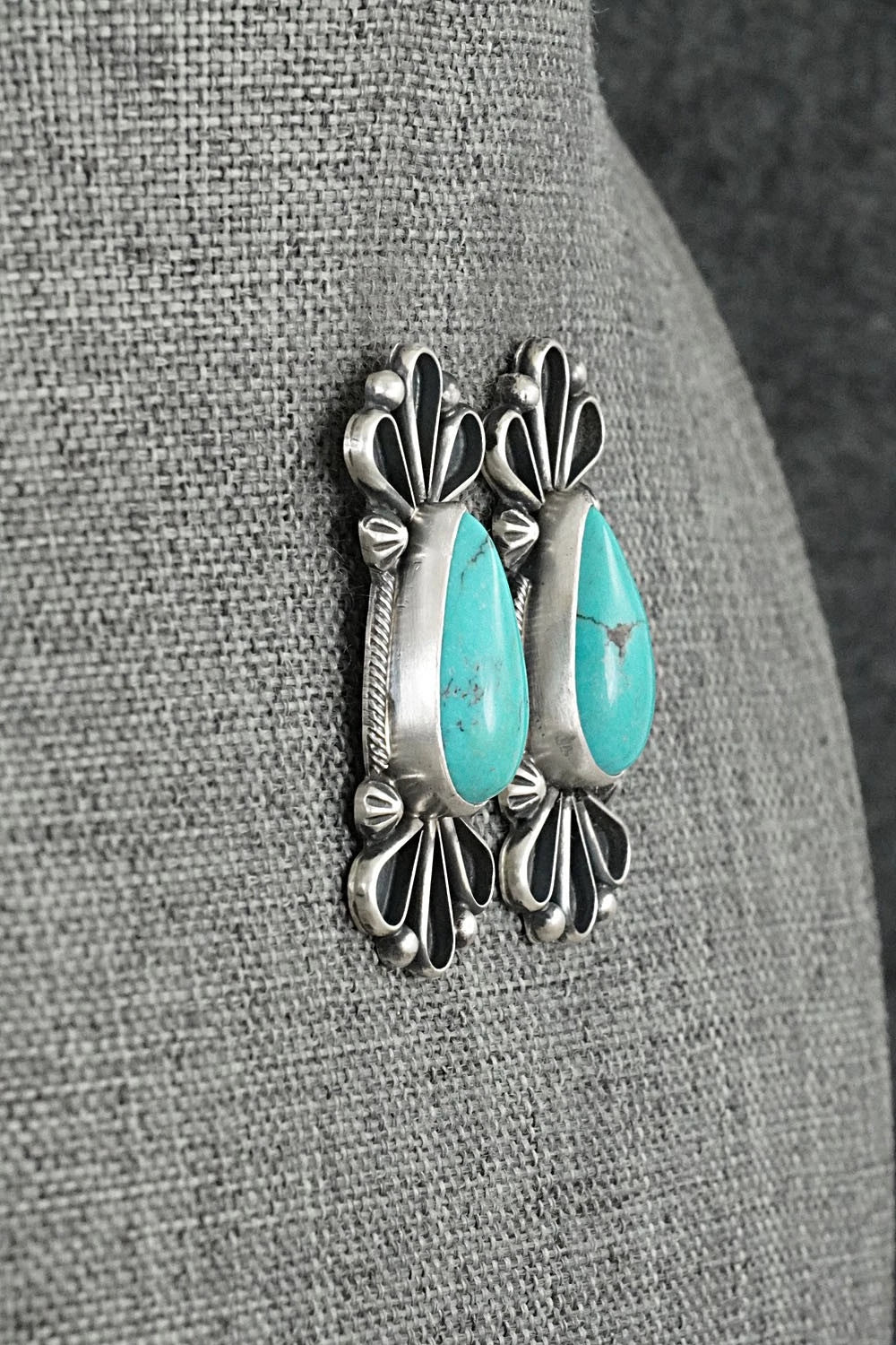 Turquoise & Sterling Silver Earrings - Bobby Johnson