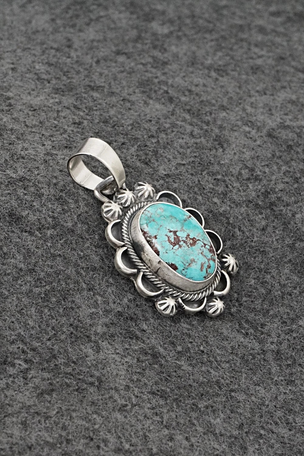 Turquoise & Sterling Silver Pendant - Bobby Johnson