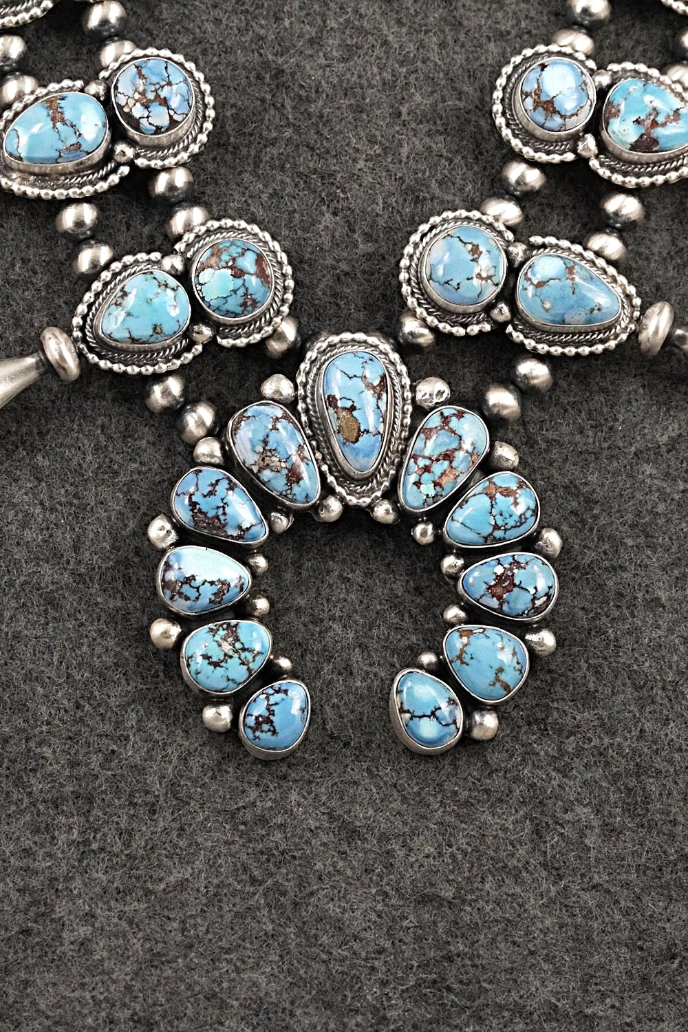 Turquoise & Sterling Silver Squash Blossom Set - Darrin Livingston