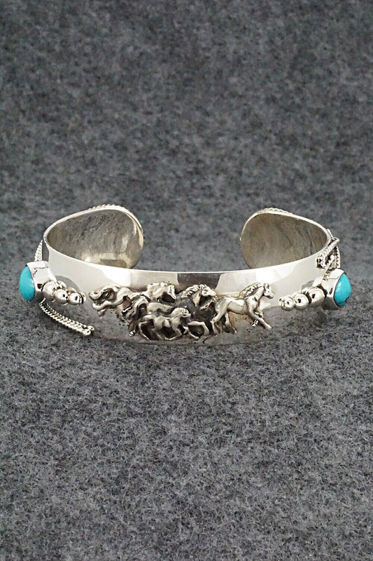 Turquoise & Sterling Silver Bracelet - Bobby Platero