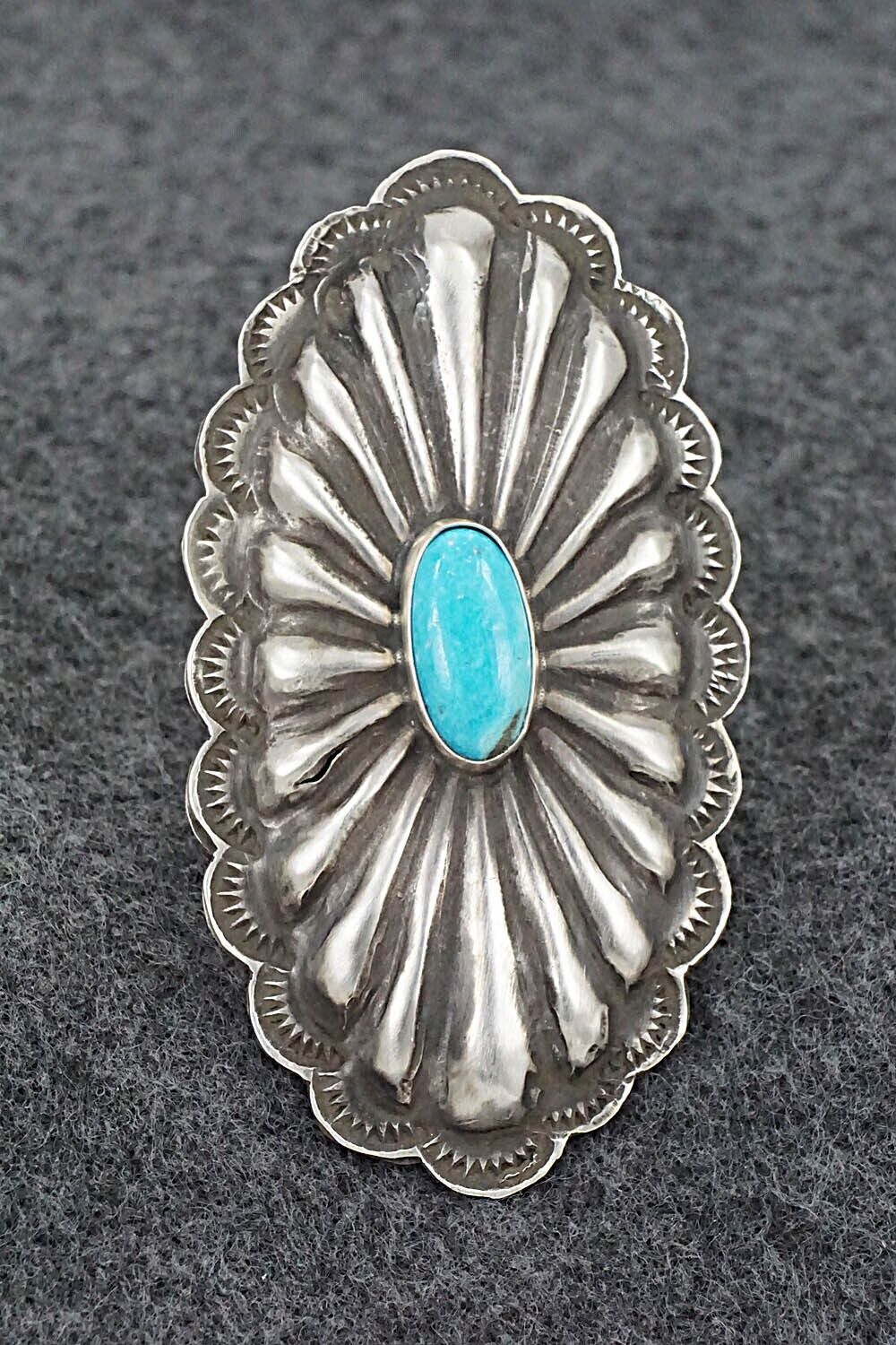 Turquoise & Sterling Silver Ring - Rita Lee - Size 8