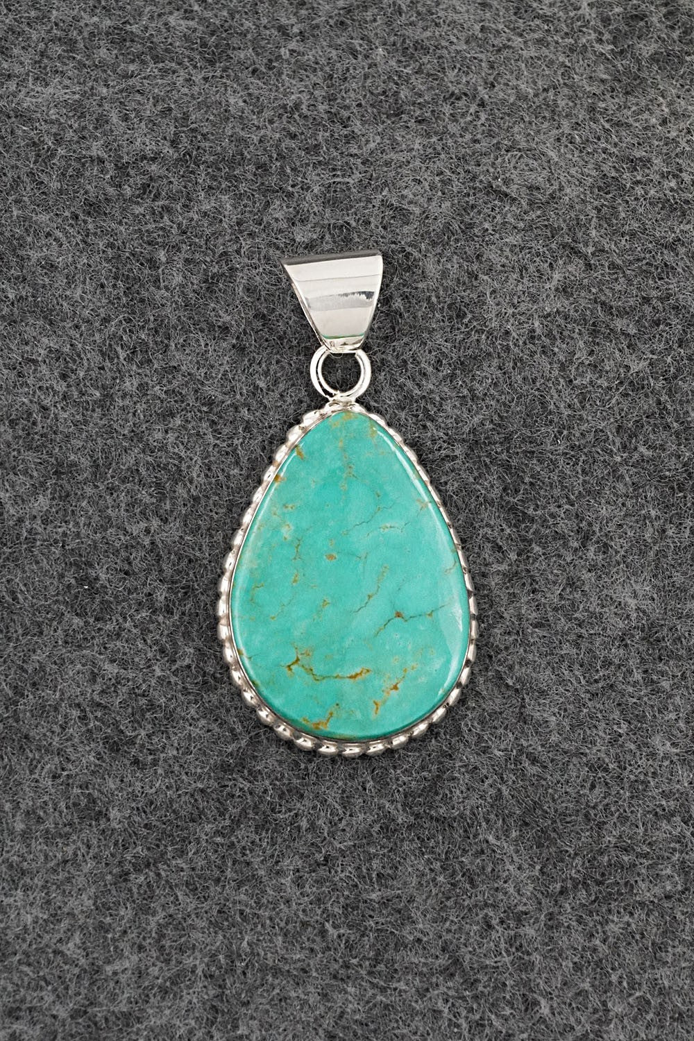 Turquoise & Sterling Silver Pendant - Larry Castillo