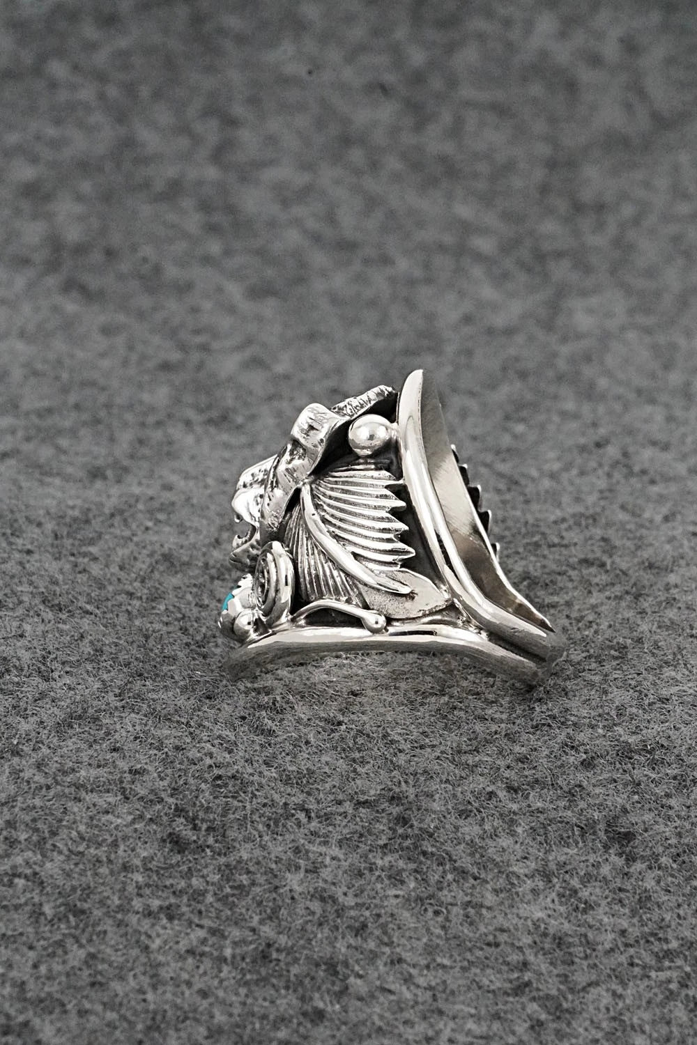 Turquoise & Sterling Silver Ring - Darrell Morgan - Size 10