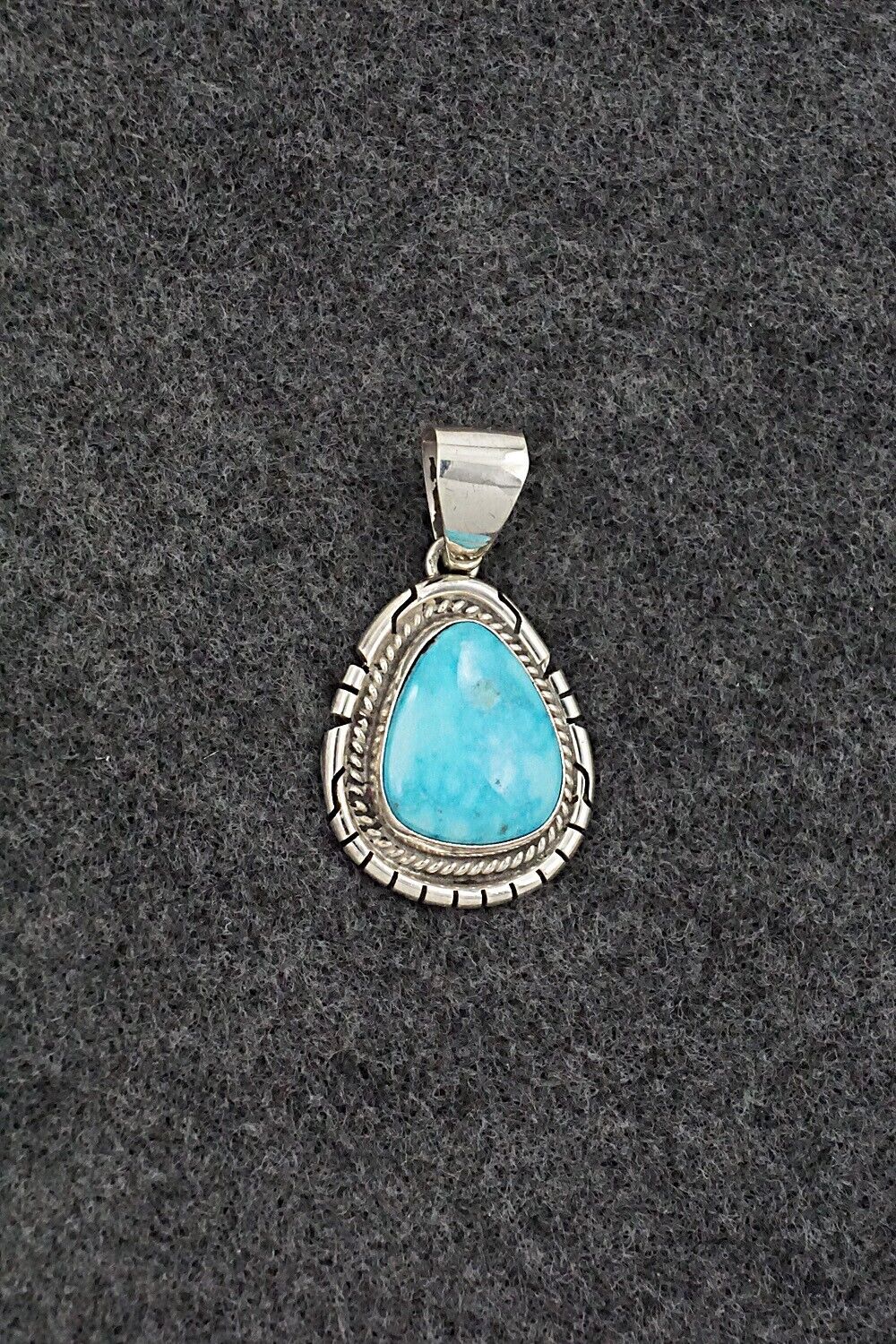 Turquoise & Sterling Silver Pendant - Peggy Skeets