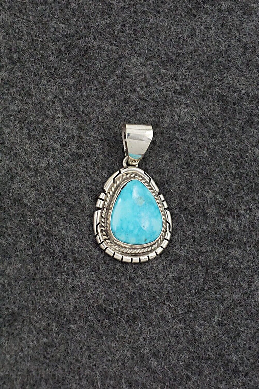 Turquoise & Sterling Silver Pendant - Peggy Skeets