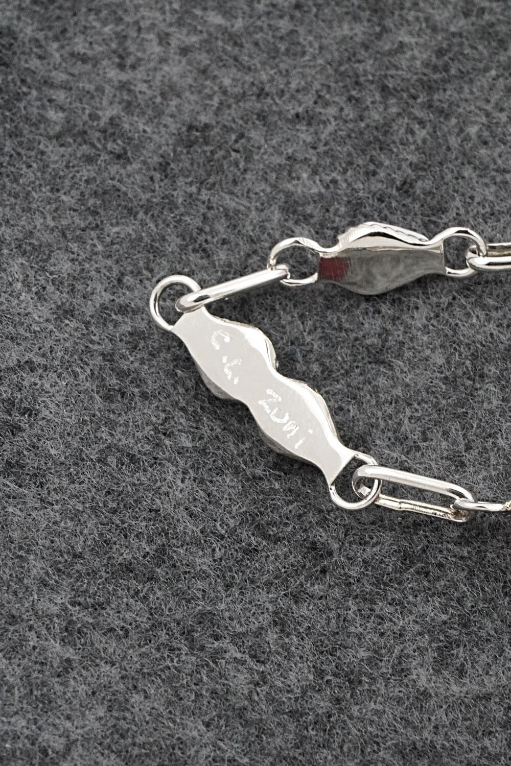 Multi-Stone & Sterling Silver Link Bracelet - Carol Lateyice