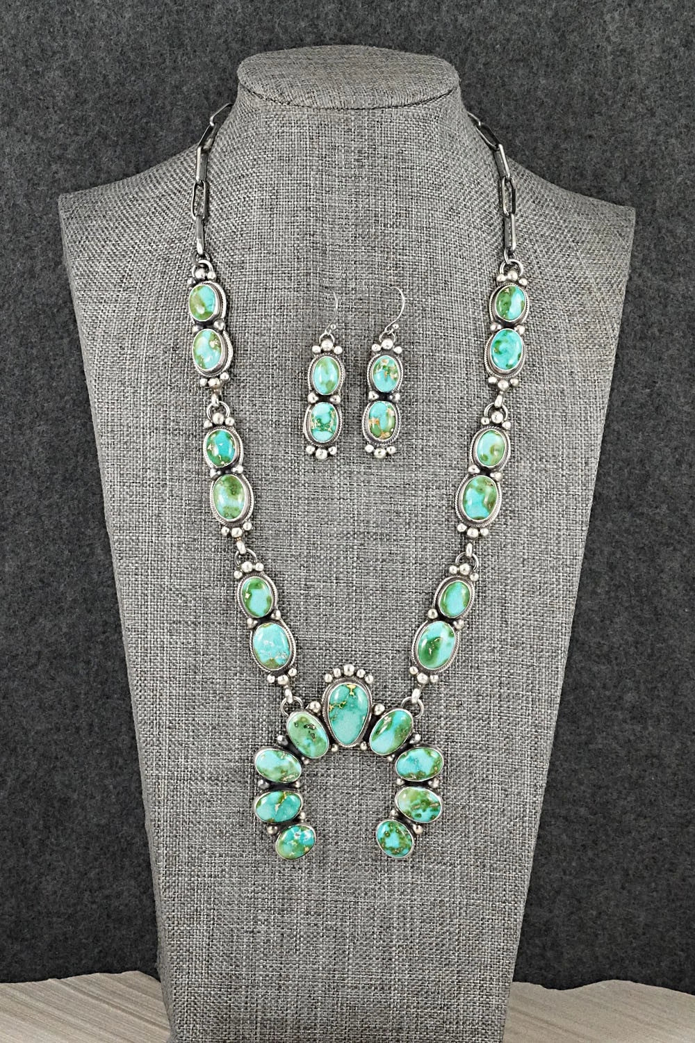 Turquoise & Sterling Silver Squash Blossom Set - Kathleen Livingston