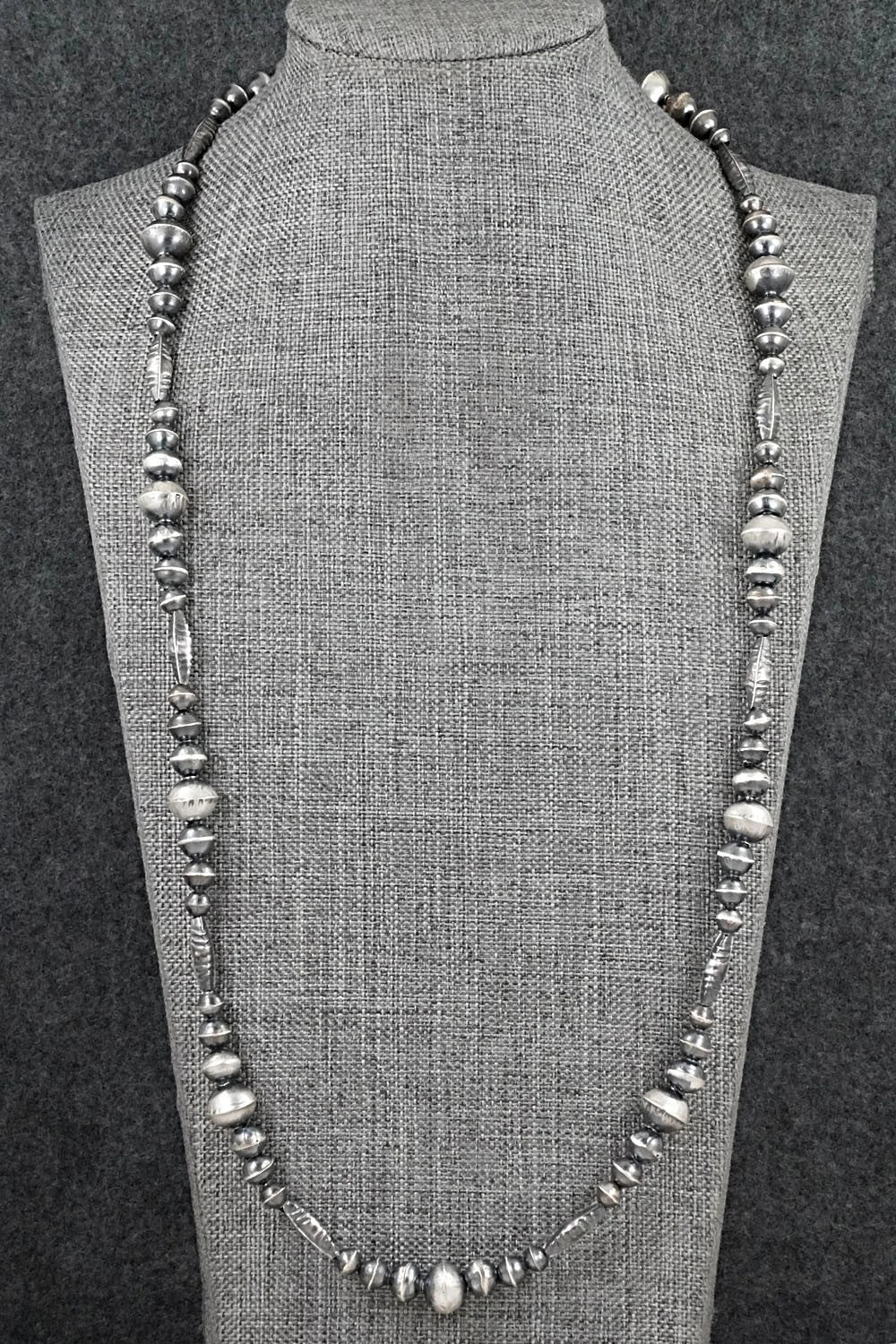 Sterling Silver Navajo Pearl Necklace 26" - Vintage