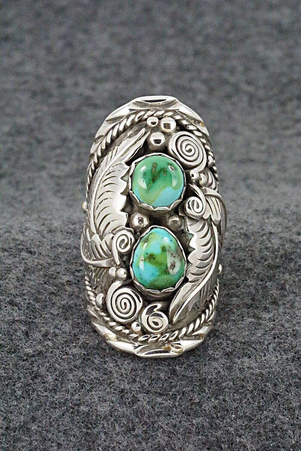 Turquoise & Sterling Silver Ring - Julia Etsitty - Size 8.5