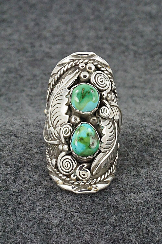 Turquoise & Sterling Silver Ring - Julia Etsitty - Size 8.5