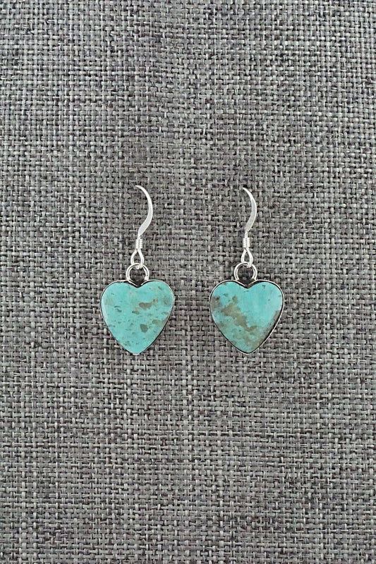 Turquoise and Sterling Silver Earrings - Sonyei Coho