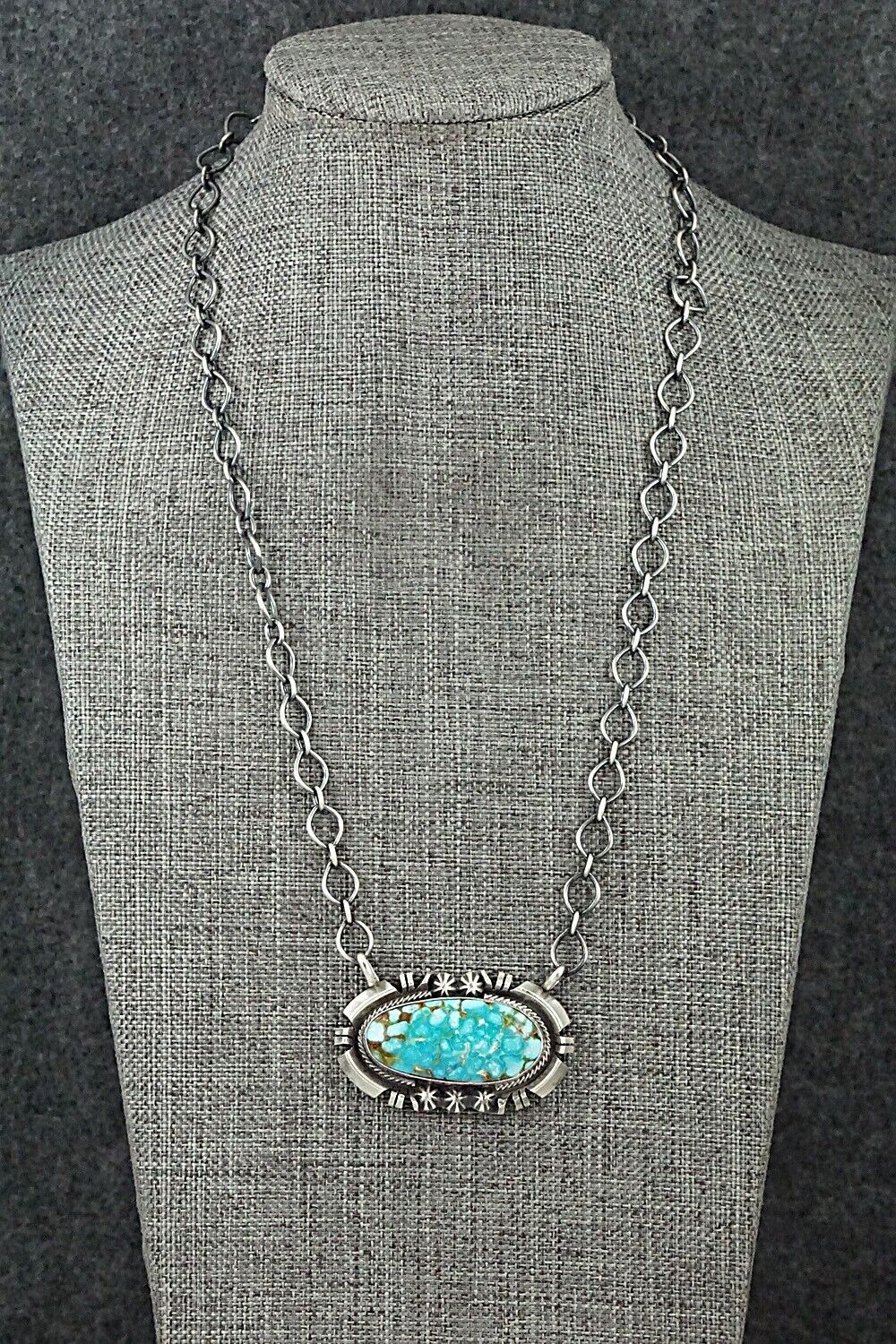 Turquoise & Sterling Silver Necklace - Randy Billy