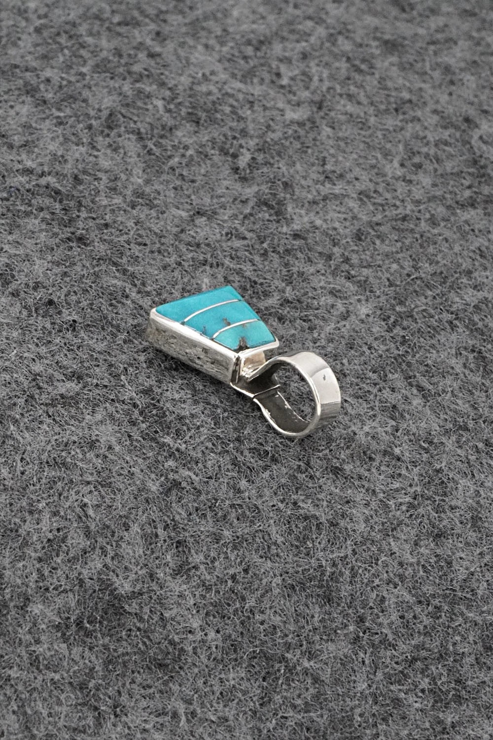 Turquoise & Sterling Silver Inlay Pendant - Michelle Haloo