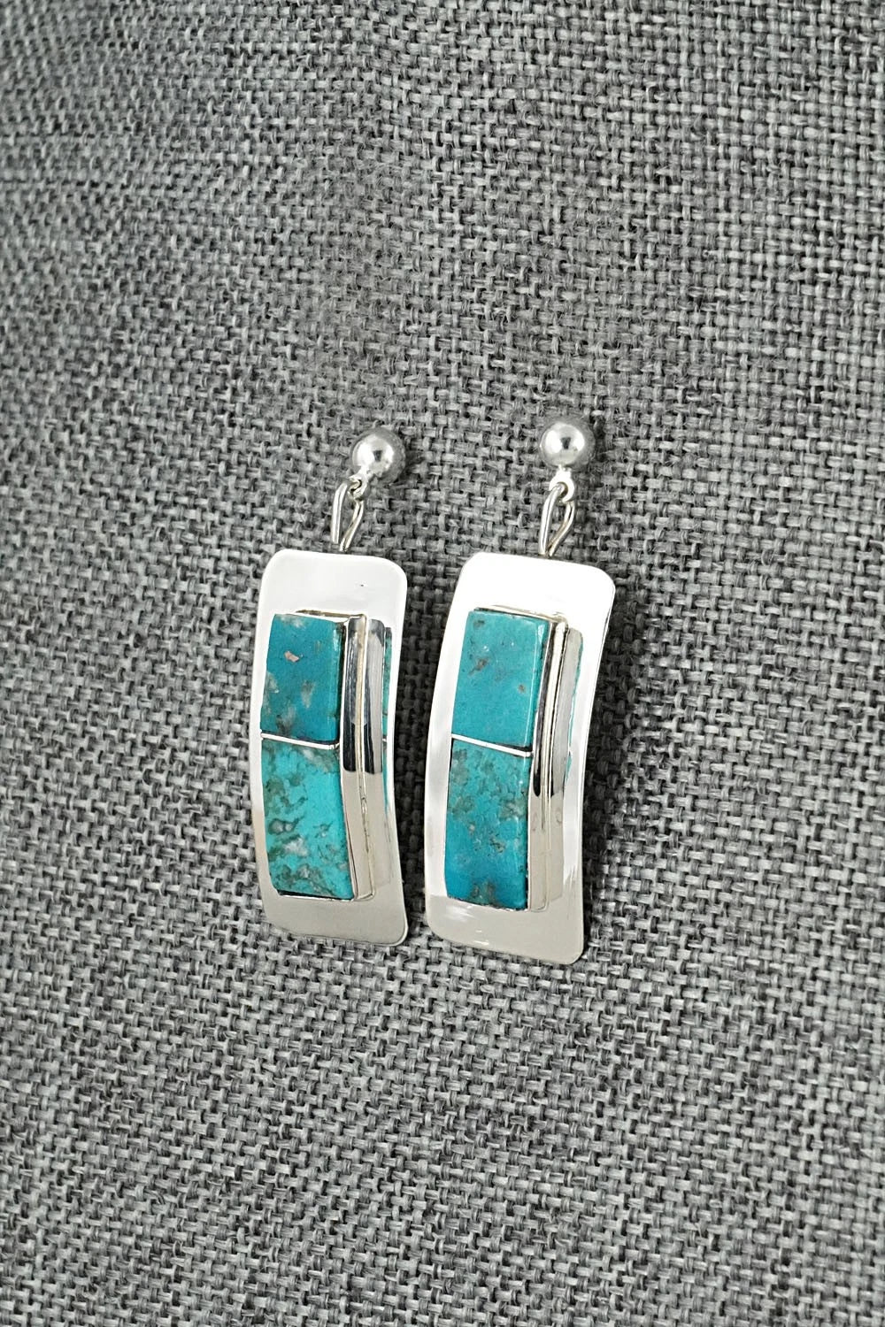 Turquoise & Sterling Silver Earrings - Brenda Pete