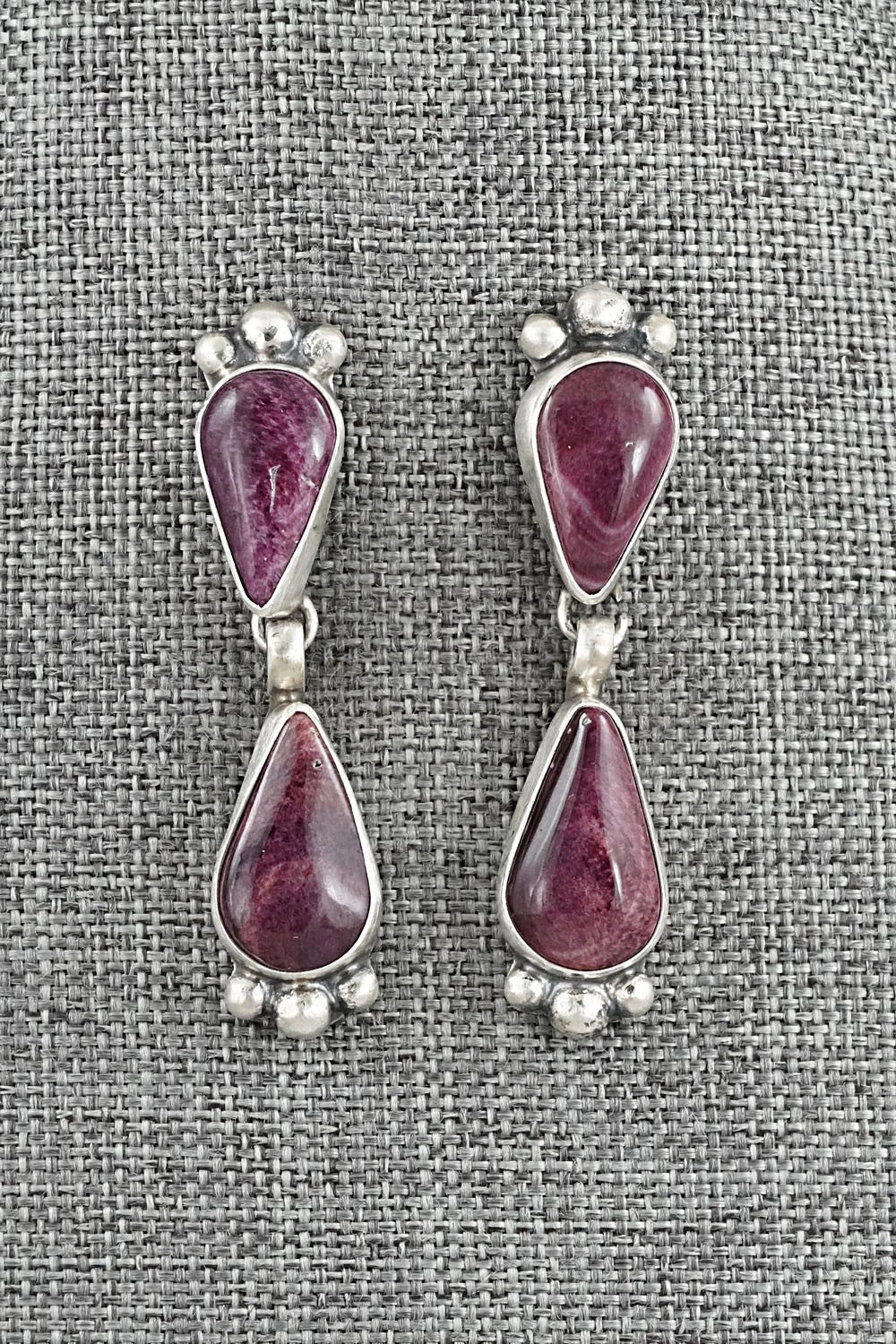 Spiny Oyster & Sterling Silver Squash Blossom Set - Darrin Livingston