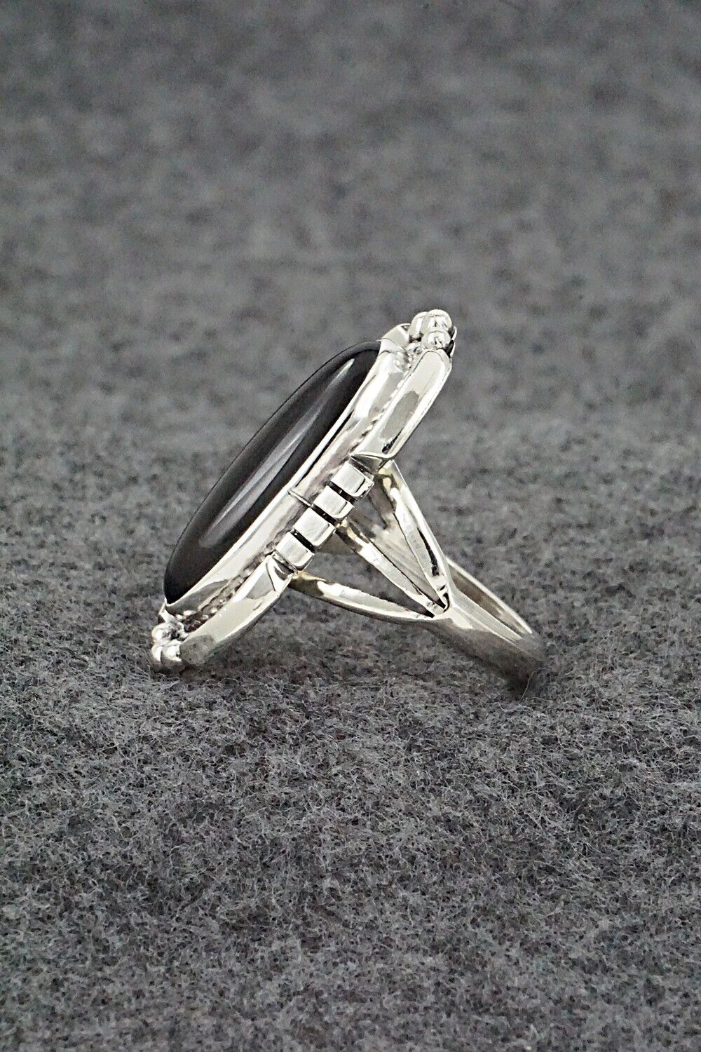 Onyx & Sterling Silver Ring - Samuel Yellowhair - Size 8