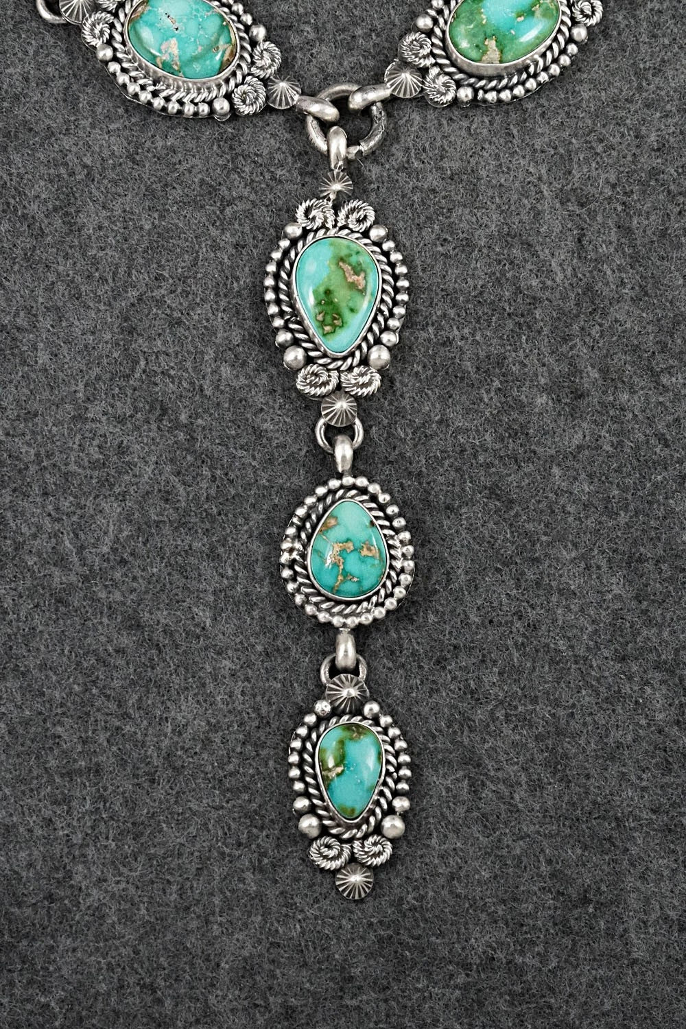 Turquoise & Sterling Silver Necklace and Earrings Set - Rosita Calladitto